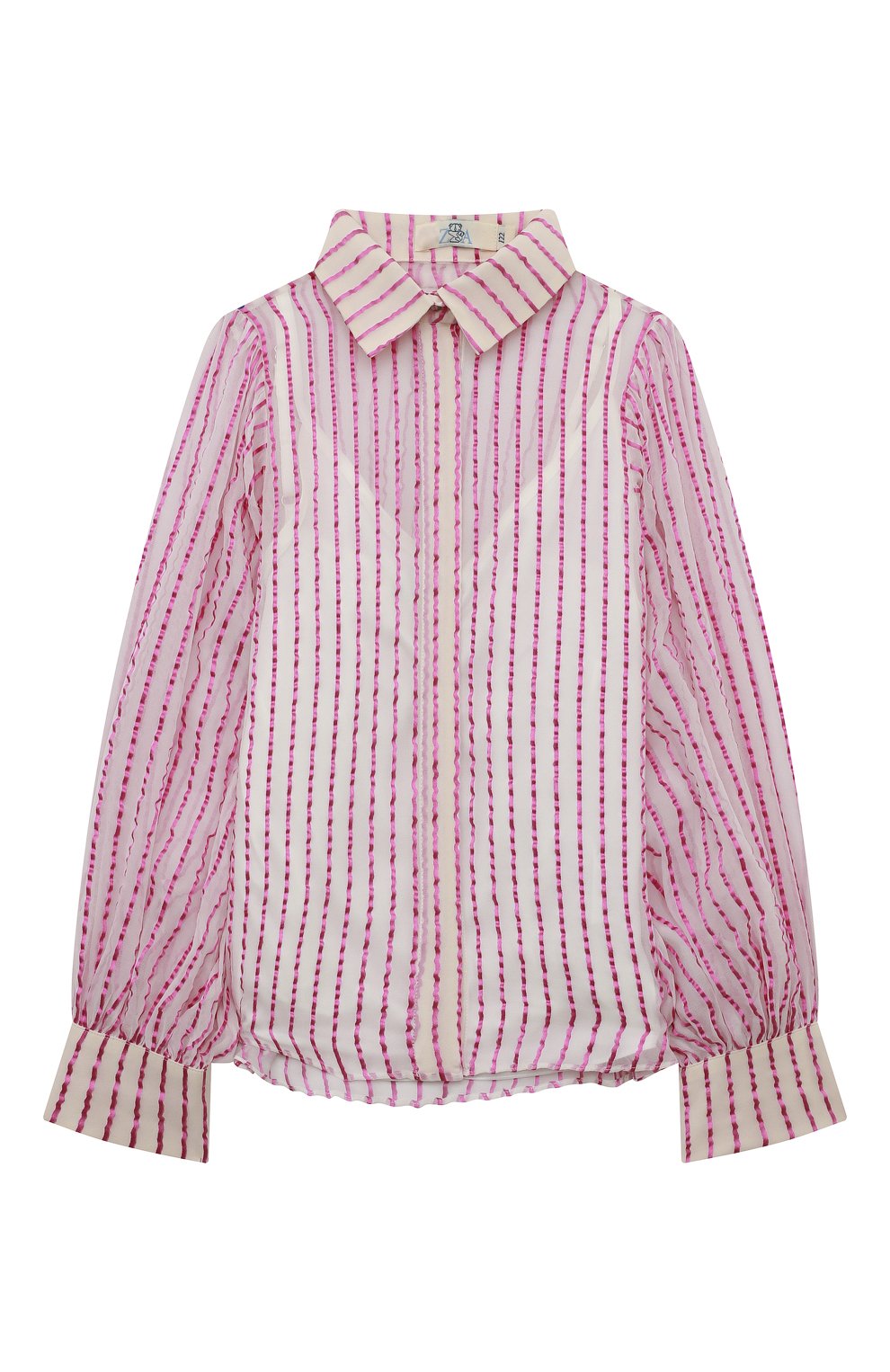 Блузка белая с розовой полосой